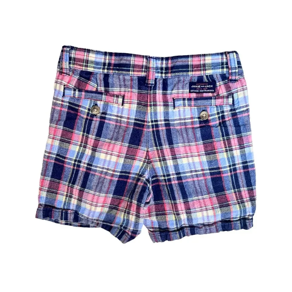 Janie and Jack Shorts Boys 3 Madras Plaid Cotton Preppy Summer Beach